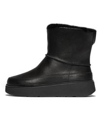 Fitflop - Women Gen-ff Mini Shearling-lined Leather Boots - Lyst