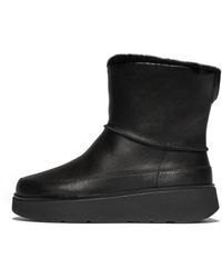 Fitflop - Women Gen-ff Mini Shearling-lined Leather Boots - Lyst