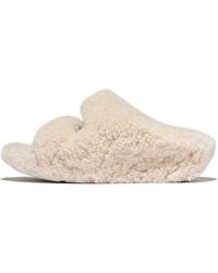 Fitflop - Shuv Curly-Shearling Two-Bar Slides - Lyst