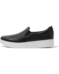 Fitflop - Rally Leather Slip-On Skate Trainers - Lyst