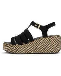 Fitflop - Platfforms Graphic-Weave Suede Fisherman Wedge Sandals - Lyst