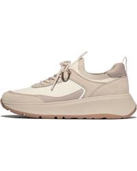 Fitflop - F-Mode Knit/Suede Flatform Pull-On Trainers Polyester/Nylon (Knit)/Leather - Lyst