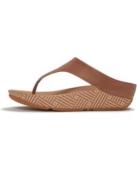 Fitflop - Lulu Lux Graphic-Weave Leather Toe-Post Sandals - Lyst