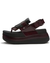 Fitflop - F-Mode Stack Leather Toe-Post Sandals - Lyst