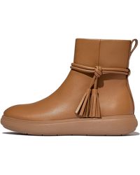 Fitflop - Iq-Comff Tassel Leather Short Boots - Lyst