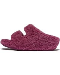 Fitflop - Shuv Curly-Shearling Two-Bar Slides - Lyst