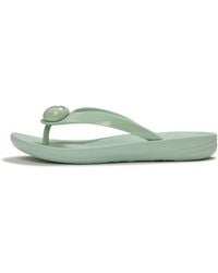 Fitflop - Iqushion Glossy-Button Flip-Flops - Lyst
