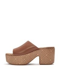 Fitflop - Platfforms Graphic-Weave Leather Heeled Slides - Lyst