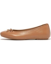 Fitflop - Delicato Bow Soft Leather Ballerinas - Lyst