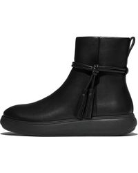 Fitflop - Iq-Comff Tassel Leather Short Boots - Lyst