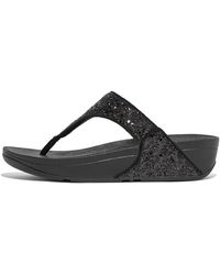 Fitflop - Lulu Glitter Toe-Post Sandals Pu/Glitter - Lyst