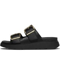 Fitflop - Women Gen-ff Buckle Two-bar Leather Slides - Lyst