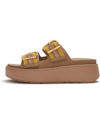 Fitflop - Gen-Ff Max Buckle Stripe-Webbing Two-Bar Slides - Lyst