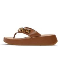 Fitflop - F-Mode Ultra-Jewel Leather Toe-Post Sandals - Lyst