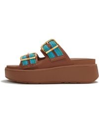 Fitflop - Gen-Ff Max Buckle Stripe-Webbing Two-Bar Slides - Lyst