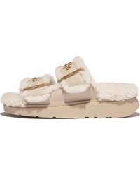 Fitflop - Gen-Ff Shearling Two-Bar Slides - Lyst