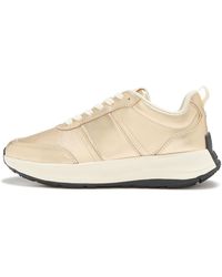 Fitflop - F-Mode Flow Leather Trainers, Platino, Size: Uk - Lyst