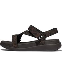 Fitflop - Women F-mode Go Leopard Adjustable Webbing Z-strap Sandals Polyester - Lyst