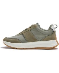 Fitflop - F-Mode Flow Metallic Suede Trainers Polyester/Pu/Suede, /Sage, Size: Uk - Lyst