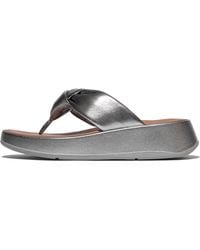 Fitflop - F-Mode Knot Soft-Leather Flatform Toe-Post Sandals, Markdown - Lyst