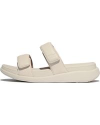 Fitflop - Women F-mode Go Adjustable Two-bar Slides Faux Leather Pu, Markdown - Lyst