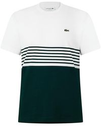 Lacoste - Colour Block Cotton Crew-Neck Short-Sleeve T-Shirt - Lyst