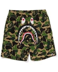 A Bathing Ape - Shark Fleece Jogger Shorts - Lyst