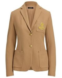 Ralph Lauren - Anfisa Cotton Long Sleeve Monogram Blazer - Lyst