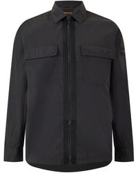 BOSS - Long Sleeve Zipped Over-Shirt With Logo Detail (Lotape) - Lyst