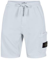 Stone Island - Fleece Jogger Shorts - Lyst