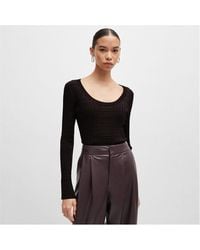 BOSS - Firama Scoop-Neck Sweater - Lyst