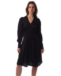 BOSS - Donny V-Neck Long Sleeve Viscose Mini Skater Dress - Lyst