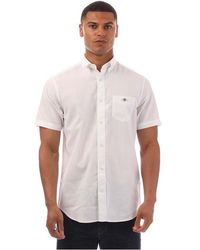 GANT - Regular Fit Cotton Linen Short Sleeve Shirt - Lyst