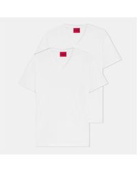 HUGO - Short Sleeve V Neck T Shirt - Lyst