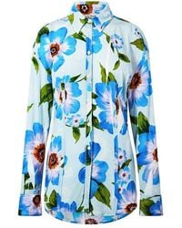 Acne Studios - Suri Long Sleeve Patterned Relaxed Fit Shirt - Lyst