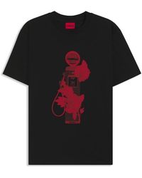 HUGO - Dikerd Short Sleeve T-Shirt With Artwork Detail - Lyst