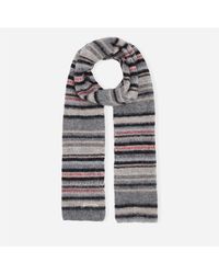 Ganni - Stripe Midweight Scarf - Lyst