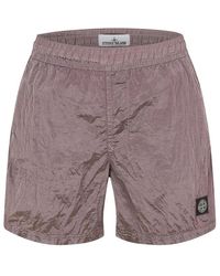 Stone Island - Iridescent Nylon Swim Trunks - Lyst