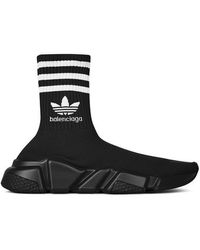 Balenciaga - Retro Adidas Trefoil Knit Trainers - Lyst