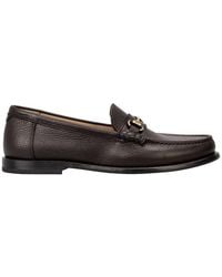 BOSS - Leather Slip-On Loafers With Emed Logo (Tevan) - Lyst