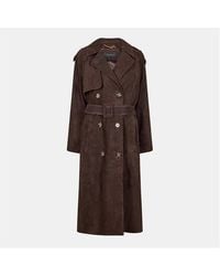 Donna Karan - Suede Trench Coat - Lyst