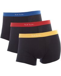 Paul Smith 3 Pack Contrast Waistband Trunks - Blue