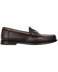 BOSS - Leather Slip-On Loafers With Emed Logo (Tevan) - Lyst