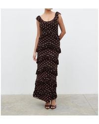 Pretty Lavish - Cecile Ruffle Mesh Maxi Dress - Lyst