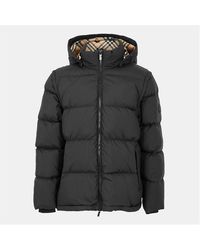 Burberry - Hooded Check Down Jacket - Lyst
