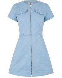 CASABLANCA - Zipper Short-Sleeved Dress - Lyst