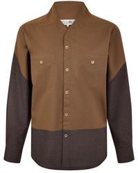 MM6 by Maison Margiela - Bonded Long Sleeve Patterned Shirt - Lyst
