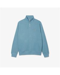 Lacoste - Zip Neck High Neck Interlock Sweatshirt - Lyst