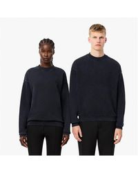 Lacoste - Loose Fit Washed Effect Fleece Sweatshirt - Lyst