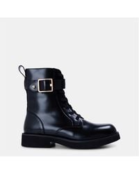 BOSS - Eleri Leather Biker Style Boots - Lyst